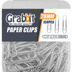 GRABBIT PAPER CLIPS 28MM ROUND 150PCS GRABBIT PAPER CLIPS 28MM ROUND 150PCS