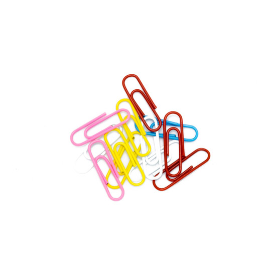 GRABBIT PAPER CLIPS 50MM ROUND MIX COL 50PCS