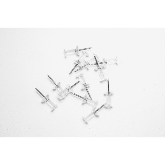 GRABBIT PUSH PINS TRANSPARENT WH 70PCS