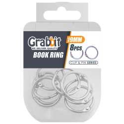 GRABBIT BOOK RING 19MM 8PCS GRABBIT BOOK RING 19MM 8PCS