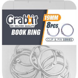 GRABBIT BOOK RING 19MM 8PCS GRABBIT BOOK RING 19MM 8PCS