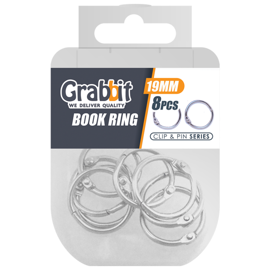 GRABBIT BOOK RING 19MM 8PCS