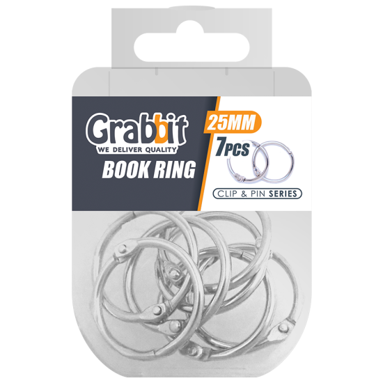 GRABBIT BOOK RING 25MM 7PCS