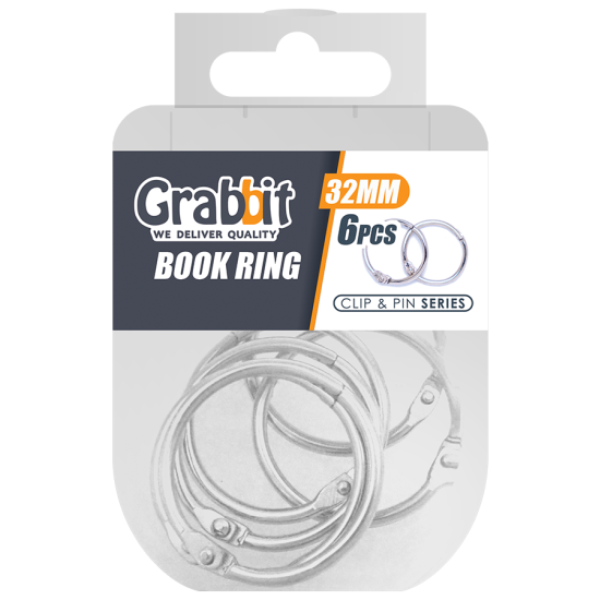 GRABBIT BOOK RING 32MM 6PCS