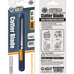 GRABBIT 9MM SNAP-OFF BLADE CUTTER (ABS HANDLE) GRABBIT 9MM SNAP-OFF BLADE CUTTER (ABS HANDLE)