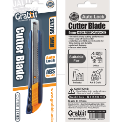 GRABBIT 9MM AUTO-LOCK PLASTIC SNAP-OFF BLADE CUTTE GRABBIT 9MM AUTO-LOCK PLASTIC SNAP-OFF BLADE CUTTE