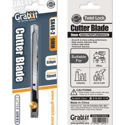 GRABBIT 9MM METAL SNAP-OFF BLADE CUTTER (S/STEEL H GRABBIT 9MM METAL SNAP-OFF BLADE CUTTER (S/STEEL H