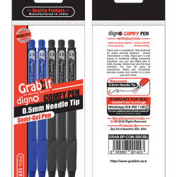 GRABBIT DIGNO COMFY SEMI GEL PEN 0.5 3BK2BL