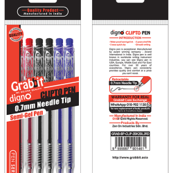 GRABBIT DIGNO CLIPTO SEMI GEL PEN 0.7 2BK2BL2RD