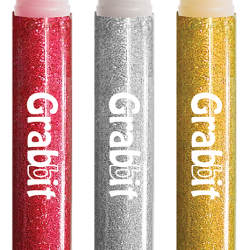 GRABBIT GLITTER GLUE 13ML 3PCS (GOLD/SILVER/RED) GRABBIT GLITTER GLUE 13ML 3PCS (GOLD/SILVER/RED)