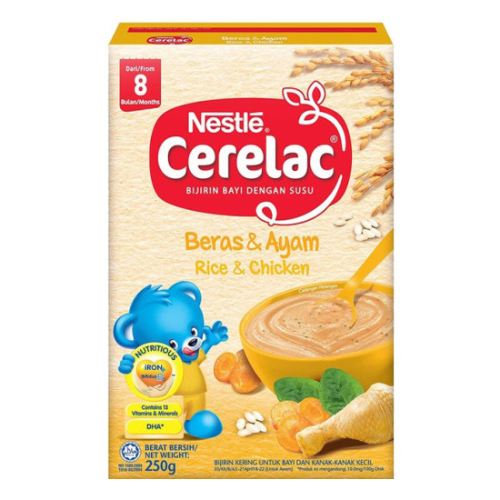 NESTLE CERELAC BL FE RICE CHICKEN 250G