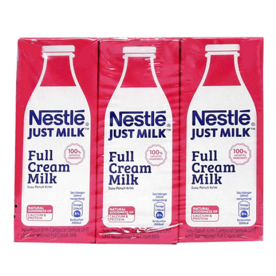 NESTLE JUSTMILK FULLCREAM MILK 200ML*6