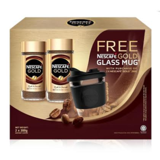 NESCAFE GOLD JARS WITH PREMIUM TWIN PACK 200G*2