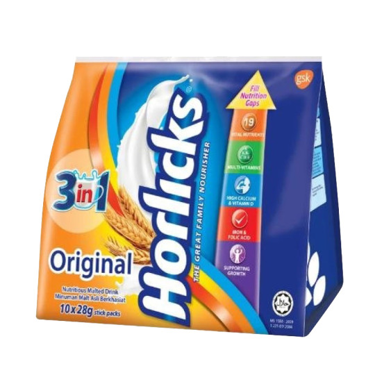 HORLICKS 3IN1 ORIGINAL 28GM*10