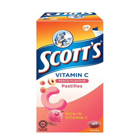 SCOTTS VIT-C PEACH PASTILLE 50S