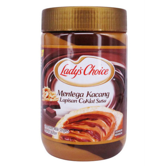 LADY'S CHOICE PEANUT BUTTER CHOCOLATE STRIPES 530G