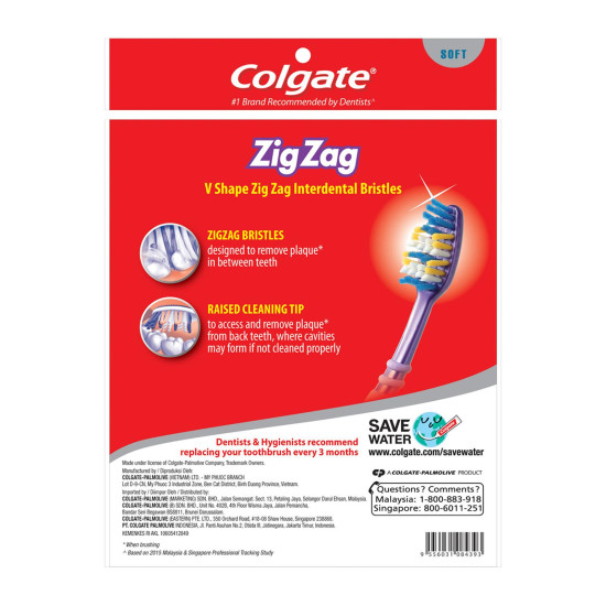 COLGATE TOOTHBRUSH ZIG ZAG SOFT 5'S