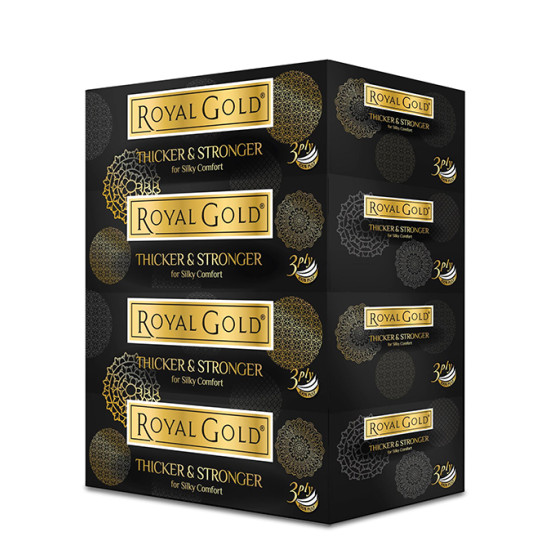 ROYAL GOLD WHITE FACIAL TISSUE 80S*4