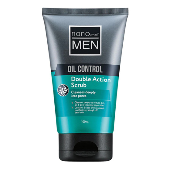 NANO WHITE MEN OIL CONTROL DOUBLE ACTION SCRUB 100