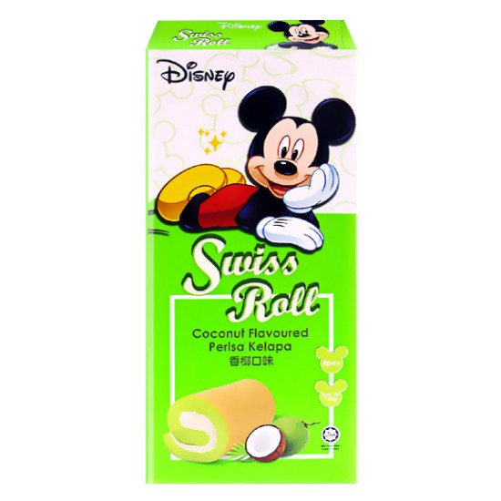 DISNEY SWISS ROLL COCONUT PANDAN 20GM*6