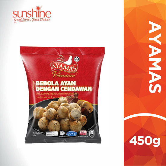 AYAMAS CHICKEN MEATBALL WITH MUSHROOM 450G