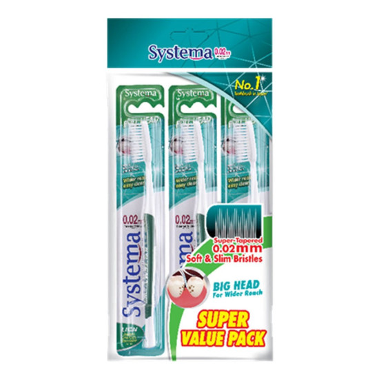 SYSTEMA TOOTHBRUSH (SUPER VALUE PACK) FULL HEAD 3S