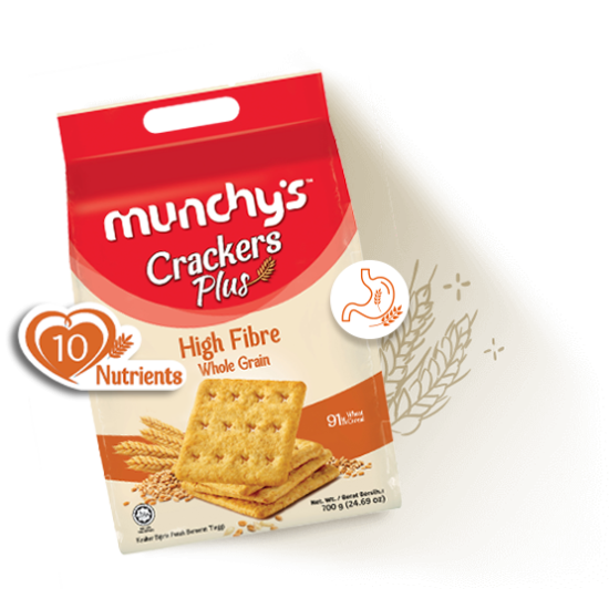 MUNCHY'S CRACKER PLUS  HIGH FIBRE WHOLEGRAIN 700GM