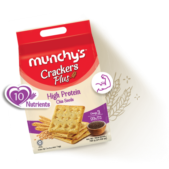 MUNCHY'S CRACKER PLUS  HIGH PROTEIN CHIA SEED 700G