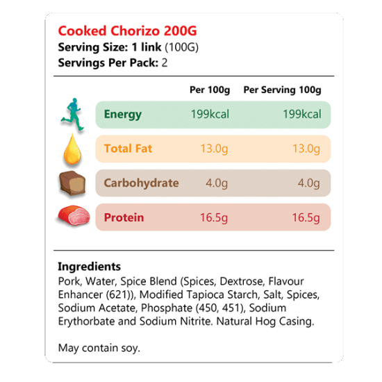 SOLISEGE COOKED CHORIZO 200GM