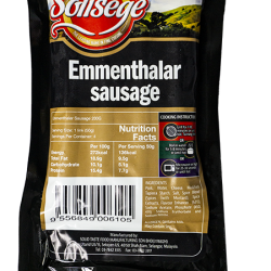 SOLISEGE EMMENTHALER SAUSAGE 200GM SOLISEGE EMMENTHALER SAUSAGE 200GM