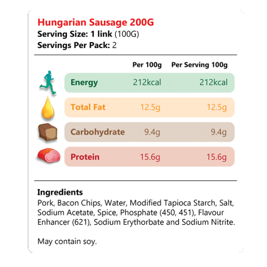 SOLISEGE HUNGARIAN SAUSAGE 200GM