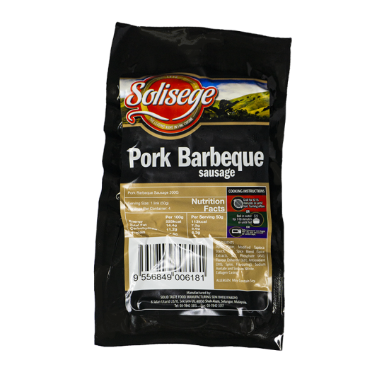 SOLISEGE PORK BBQ SAUSAGE 200GM