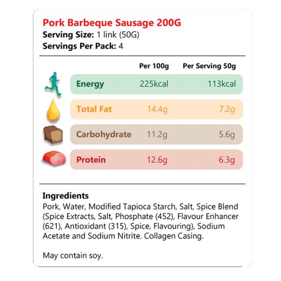 SOLISEGE PORK BBQ SAUSAGE 200GM