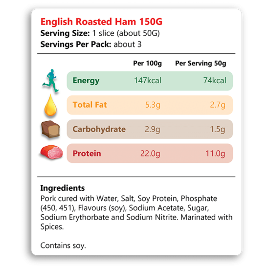 SOLISEGE ENGLISH ROASTED HAM 150GM