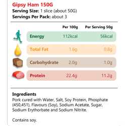 SOLISEGE GIPSY HAM 150GM SOLISEGE GIPSY HAM 150GM