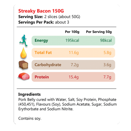 SOLISEGE PREMIUM STREAKY BACON 150GM