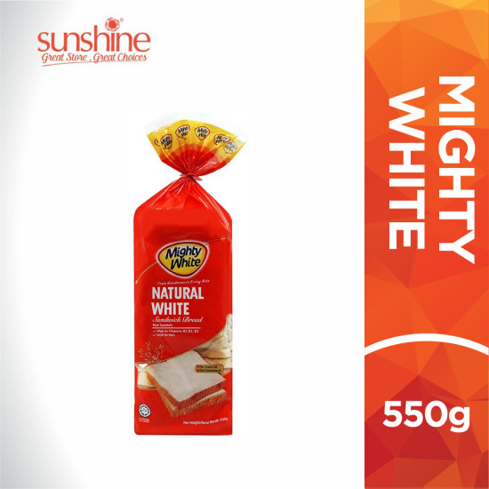 MIGHTY WHITE  LONG SANDWICH BREAD 550GM