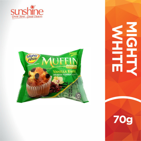 MIGHTY WHITE MUFFIN VAN RAISIN 70GM