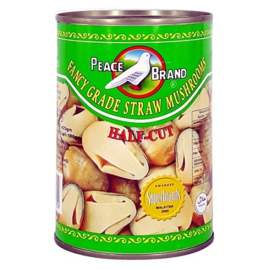 PEACE BRAND HALF-CUT STRAW MUSHROOM 425GM