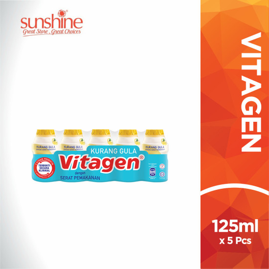 VITAGEN LESS SUGAR PINEAPPLE 5'Sx125ML