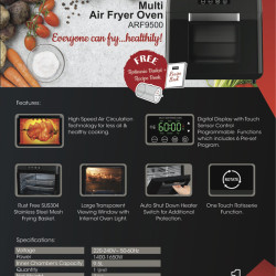 KHIND MULTI AIR FRYER OVEN ARF9500 KHIND MULTI AIR FRYER OVEN ARF9500